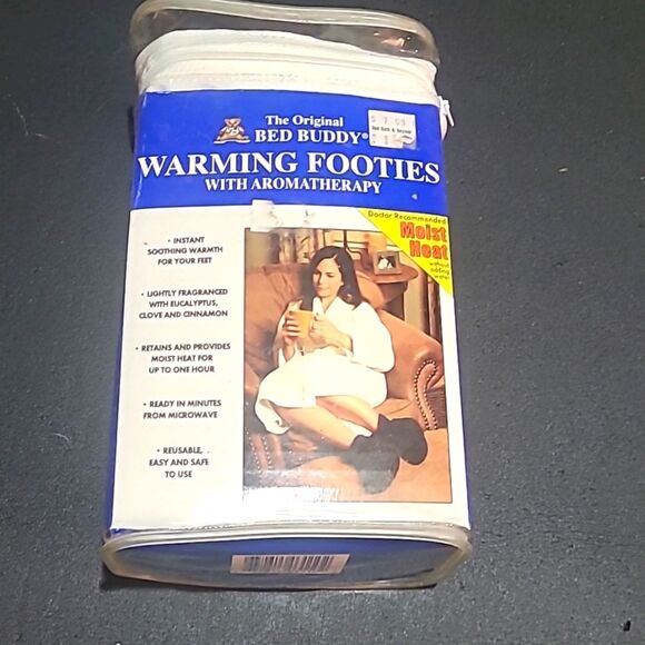 BED BUDDY Warming Footies AROMATHERAPY Soothing FOOT Socks WARMERS Navy Blue - Picture 1 of 4